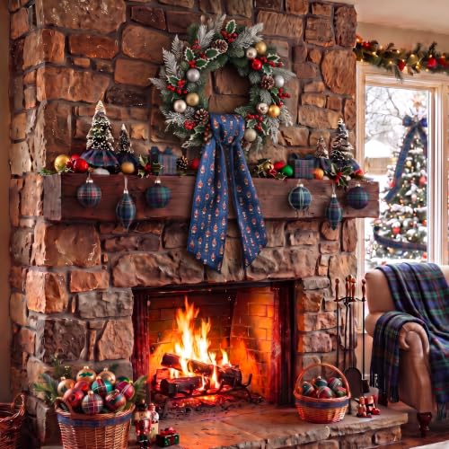 VitalCozy Christmas Nutcracker Wreath Sash for Front Door Navy Blue – 1 Piece