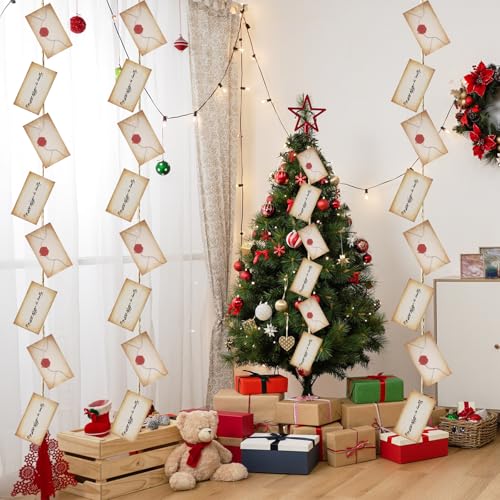 Brown Envelope Banner Decoration with 40 Paper Cards & Hangable String for Parties
