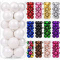 White Christmas Tree Ornaments Set - 24 Small 1.57 Inch Holiday Decorations