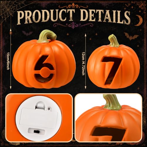 Halloween Pumpkin Lantern Set with Eerie Faces - Indoor & Outdoor Decor