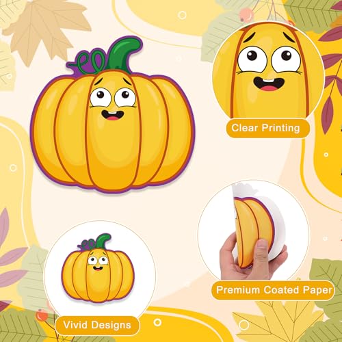 Fall Pumpkin Cutouts Decorations for Classroom & Party - Face Variation - 45 Pcs