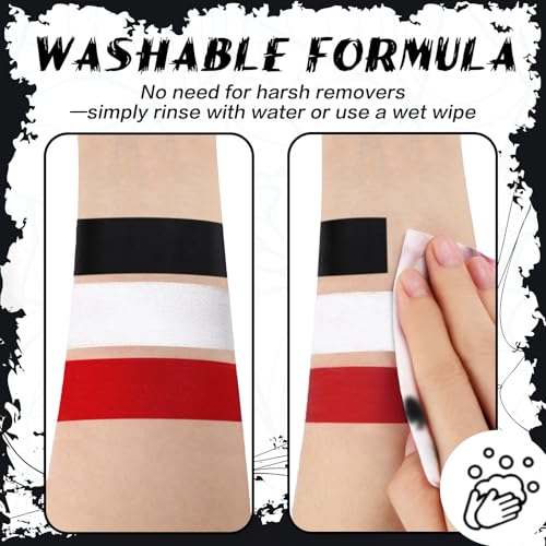 BOBISUKA Black Face Paint Stick - Full Coverage Washable Body & Face Makeup for Halloween & Cosplay