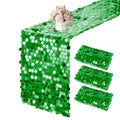 Grass Green Sequin Table Runner Set - 3 Pack 12 x 108 Inch Glitter Rectangular Table Decor for Wedding Party Christmas