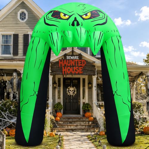 10 FT Halloween Inflatable Archway with Built-in LEDs Outdoor Yard Decoration