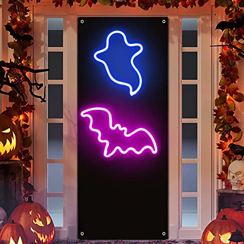 Halloween Neon Sign Lights - Ghost & Bat LED Decorations - Style 1