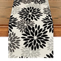 Black Dahlia Halloween Table Runner 13x90 Inch - Spun Polyester Home Decor
