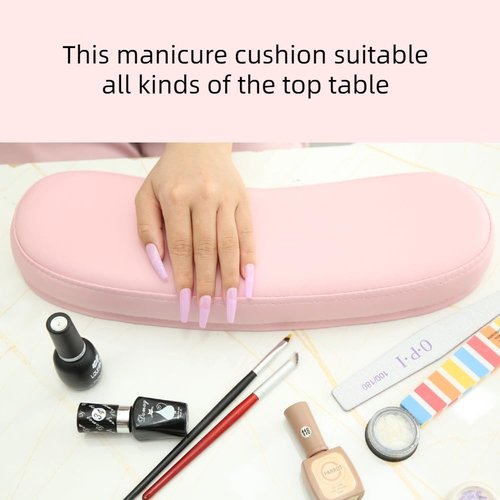 QUEESALN Manicure hand Rest Cushion Pillow Pad, Nail Polish Hand Cushion Pillow, Manicure Table Portable Nail Table Hand Cushion, Nail Art Tools Hand Cushion, Nail SPA Salon Home DIY Nail Tech (Pink)