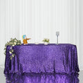 Purple Halloween Sequin Tablecloth 60x120-Inch Sparkly Overlay for Wedding Party