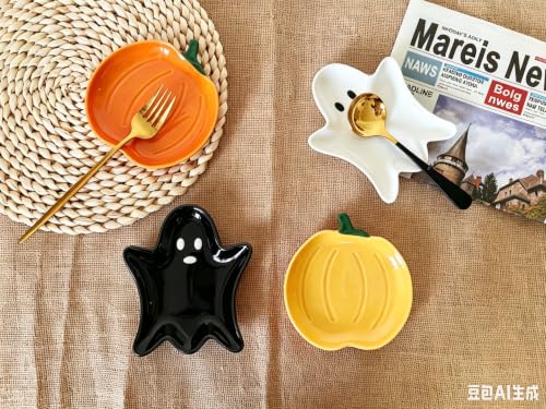 Ceramic Ghost Spoon Rest for Stove Top - Black Kitchen Utensil Holder