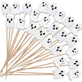Halloween Ghost Cocktail Picks - 120pcs Food Skewers for Appetizers & Drinks - White Ghost Variation
