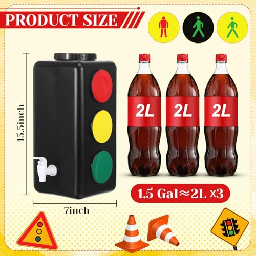 Traffic Light Drink Dispenser 1.5 Gallon Beverage Server for Party & Kids Events