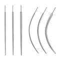 WOLAYI G23 Titanium Threadless Piercing Taper 16G/18G/20G Flat Back Earring Applicator Tool Insertion Pin for Push In Nose Lip Ear Tragus Helix Body Piercing Jewelry Stretcher Assistant Tool (6Pcs, 20G/18G/16G Curved&Straight)