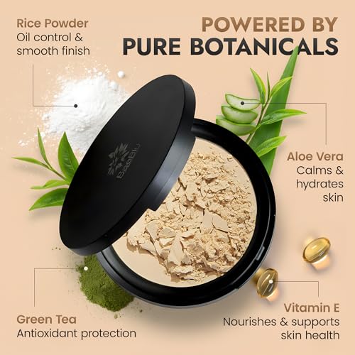 Organic Pressed Setting Powder - Translucent Medium, Talc-Free, Matte Finish, Natural Look, Invisible Variation