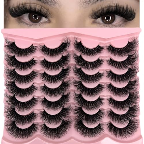 3D Mink Lashes Fluffy Wispy Cat Eye False Eyelashes Pack - Natural Look