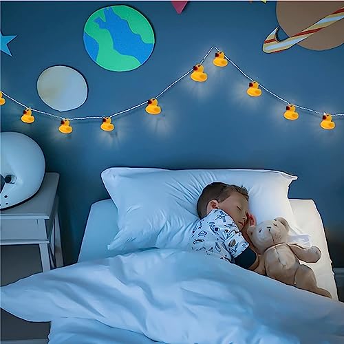 Cute Duck String Lights - 9.8ft Battery Operated Fairy Lights with 20 Warm White Ducks for Indoor Decor