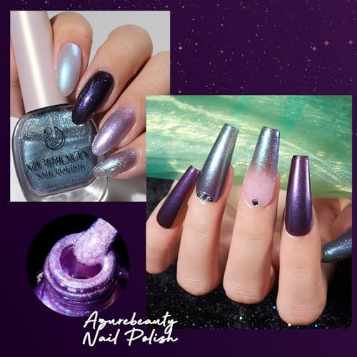 A1-Chameleon Holographic Nail Polish - Purple, 4 Color Set, Easy DIY Application