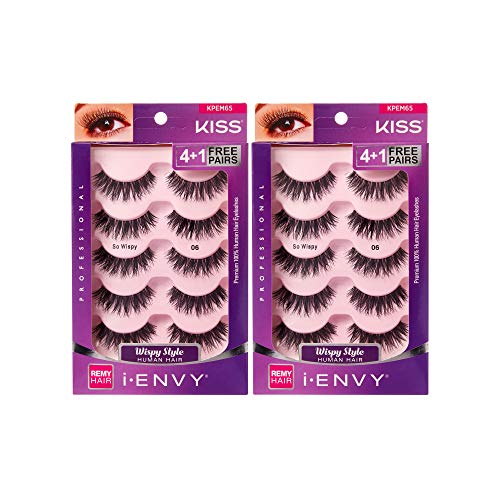Wispy Natural Hair False Eyelashes 5 Pairs Pack for Contact Lens Wearers