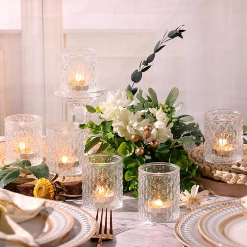 36pcs Clear Votive Candle Holders Set - Glass Tea Light Holders for Wedding and Home Decor - Uniform Size