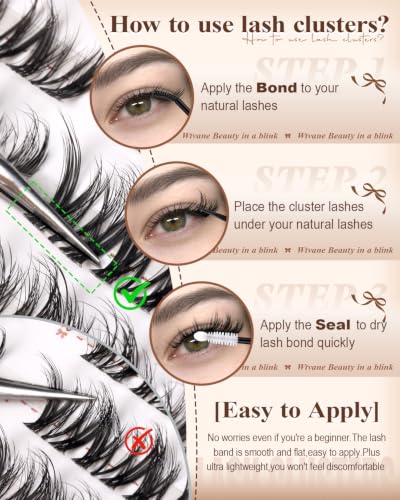 Wispy Fluffy Eyelash Clusters 8-14mm Spider Lash Pack of 160 - Natural Look