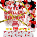 Halloween Crime Scene Birthday Decorations Kit - Banner, Balloons, Tape & Cake Topper