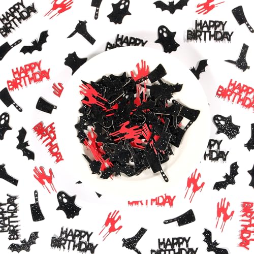 Halloween Birthday Confetti Set - 200 Pieces Spooky Horror Party Decor
