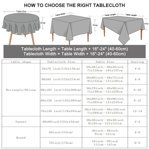 Halloween Round Tablecloth 70 Inch Black and Orange Spooky Pumpkin & Web Design Waterproof Fabric
