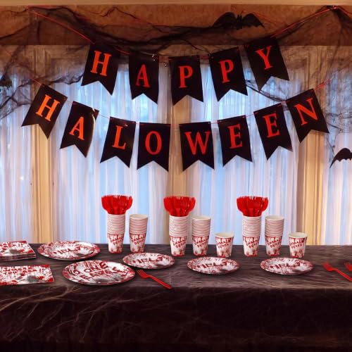 Halloween Bloody Zombie Party Tableware Set for 40 Guests - Disposable Decorations