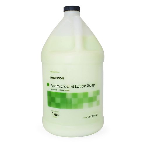 McKesson Antimicrobial Lotion Hand Soap with Aloe, 1 Gallon Refill Bottle [Pack of 1] - Herbal Scent, Keeps Hands Clean and Moisturized, Medical-Grade Soap