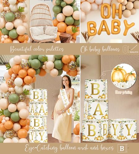 Baby Shower Decorations Kit with Pumpkin Theme for Fall Gender Reveal Party