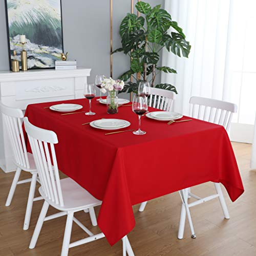 Red Rectangle Waterproof Tablecloth 60 x 120 Inches - Heavyweight Polyester