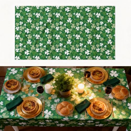 2 Pack St. Patrick's Day Disposable Plastic Tablecloth 54x108 Inches