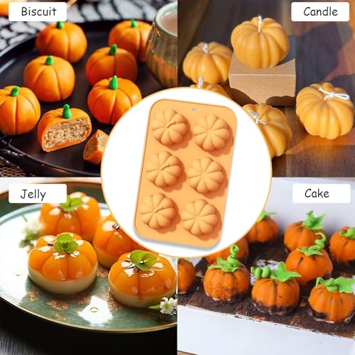 Pumpkin Silicone Molds for Chocolate and Baking - Fall & Halloween Themed, 2 Pack - Style 16