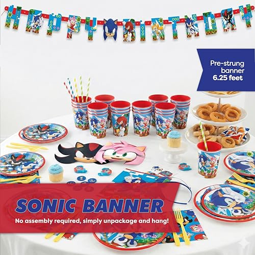 Sonic Birthday Party Decorations Banner & Table Cloth Set