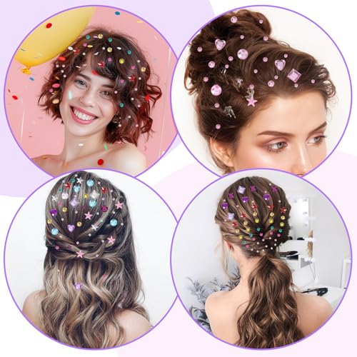 Rainbow Face Gems Set for Kids - 456 Self-Adhesive Rhinestones for Face & Body Makeup