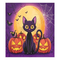 Halloween Pumpkins Cat Dishwasher Magnet Cover Bats Spider Web Full Moon - Magnetic Kitchen Decor - 23x26 inch - Pumpkin Cat Variation