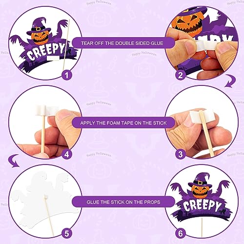 Halloween Photo Booth Props Set - 38 Pcs Trick or Treat Party Decorations