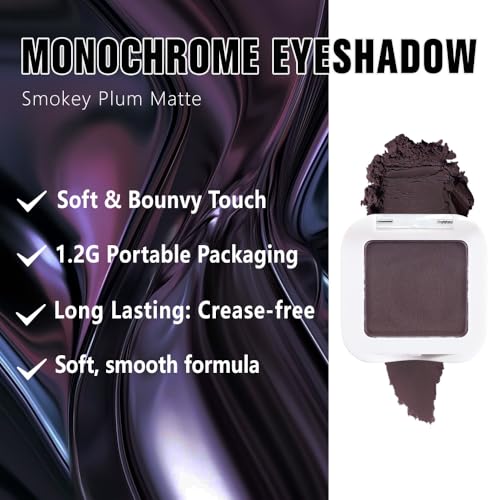 evpct Matte Eggplant Purple Eyeshadow Palette - Deep Mauve & Plum Shades, 0.04oz, A15 Variation