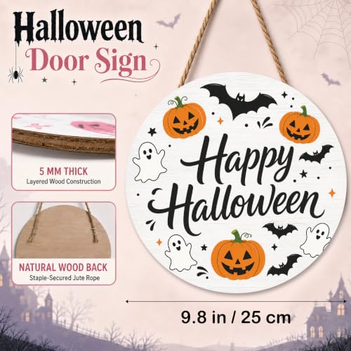 Cute Ghost Halloween Sign - Happy Halloween Door Wall Decor - Boo Variation