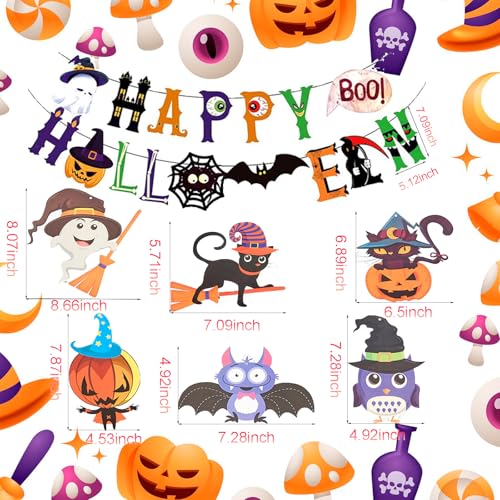 Halloween Party Decorations Set with Balloons Banner and Streamers – Ghost, Spider, Garland
