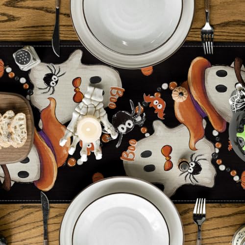Halloween Table Runner 13x120 Inch Black Polyester Party Decor – Artoid Mode