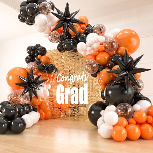141pcs Orange Black and White Balloon Garland Kit for Party Decor - Variation of THIS listing