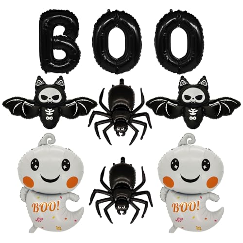 Halloween Foil Balloons Set - 9 pcs Spooky Party Decorations for Halloween
