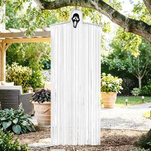 Halloween Ghost Hanging Decorations - DIY Interchangeable Horror Faces, Indoor & Outdoor, 78.7 Inches