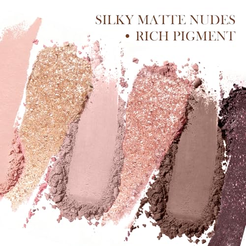 Shimmer Glitter Eyeshadow Palette - 6 Color Metallic & Sparkle Shades with Mirror