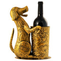 Yellow Retro Gold Dog-Shaped Wine Holder Metal Rack for Home & Dinning