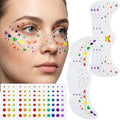Wehhbtye Rainbow Freckles Face Tattoos & Gems Sticker Set - Pride Month Makeup Accessories