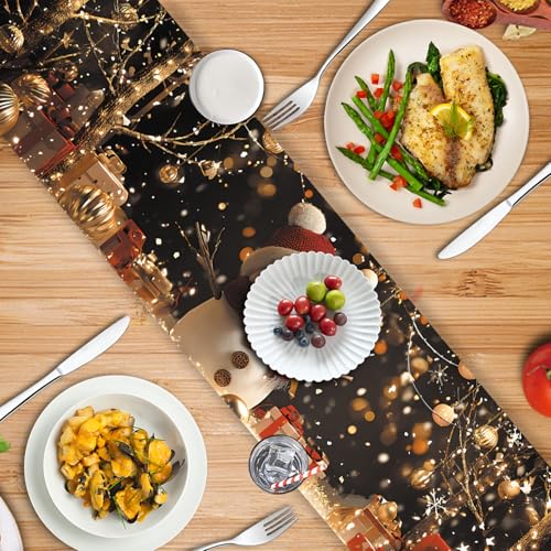 Set of 4 Christmas Snowman and Lights Table Runners & Placemats - Festive Holiday Decor 121
