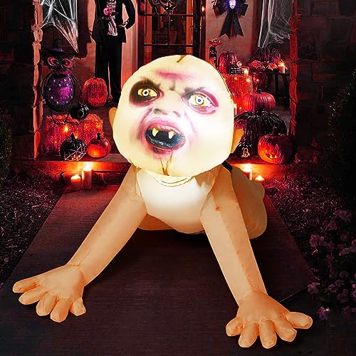 5 FT Halloween Inflatable Ghost & Zombie Baby Yard Decorations with LED Lights