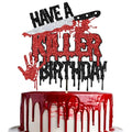 Halloween Zombie Vampire Cake Topper - Horror Party Decoration, 7 Inch Glitter Cake Decor