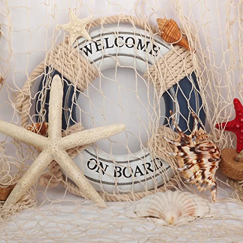 16PCS Nautical Fish Net Decoration Set - Beige, Blue, Green, Pink, 80" x 40"